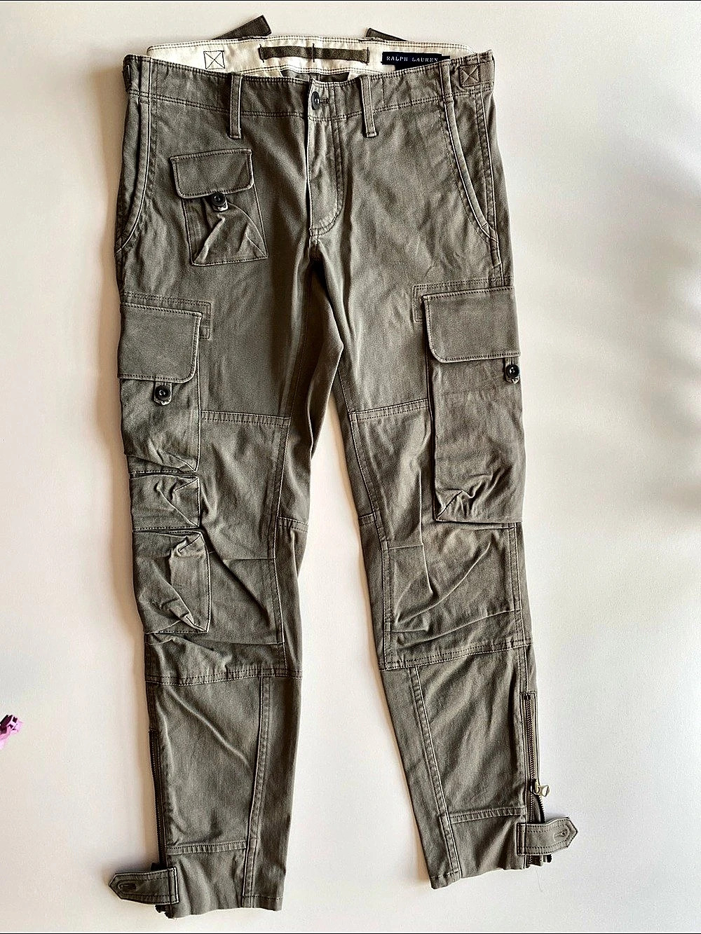Ralph Lauren Women's Cargo Pants in Gray/Olive (Size 8)